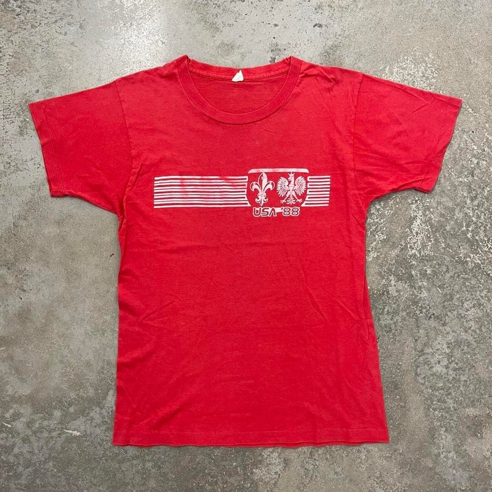 Vintage 1988 Boy Scouts of America Single Stitch T Shirt Red 80s BSA Small